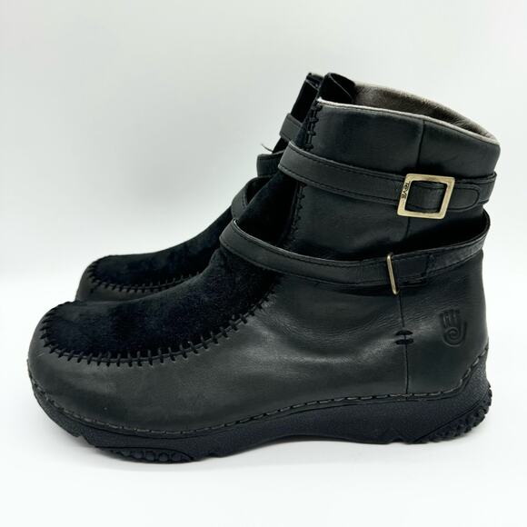 Teva Roslyn Ankle Wrap Suede & Leather Bootie Black Size 9 Outdoor Gorpcore Boho - Picture 6 of 12